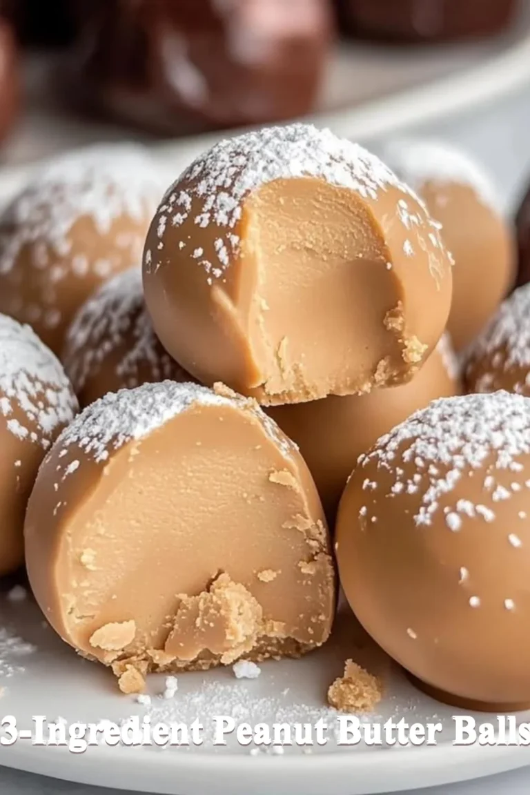 Delicious homemade 3-ingredient peanut butter balls arranged on a plate