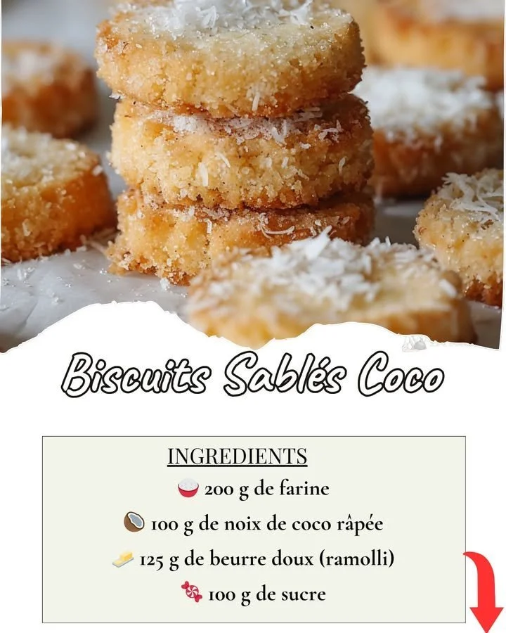 Biscuits sablés au goût de coco, croustillants et savoureux