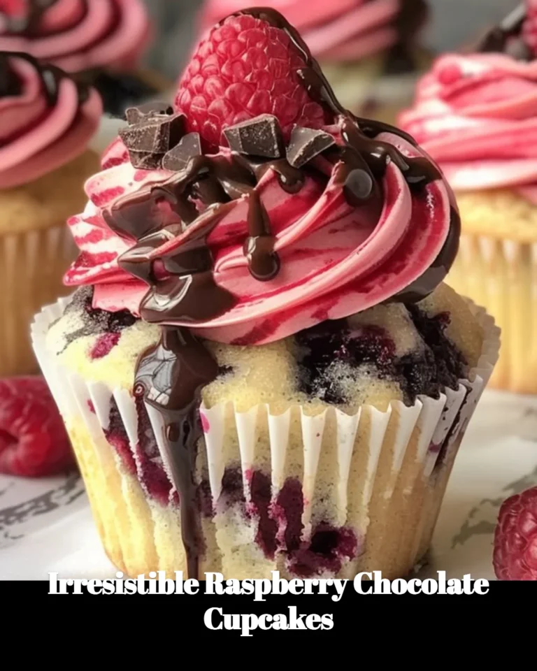 Delicious raspberry chocolate cupcakes topped with fresh raspberries and chocolate frosting
