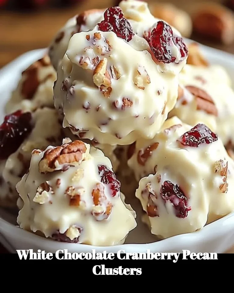 White chocolate cranberry pecan clusters on a plate