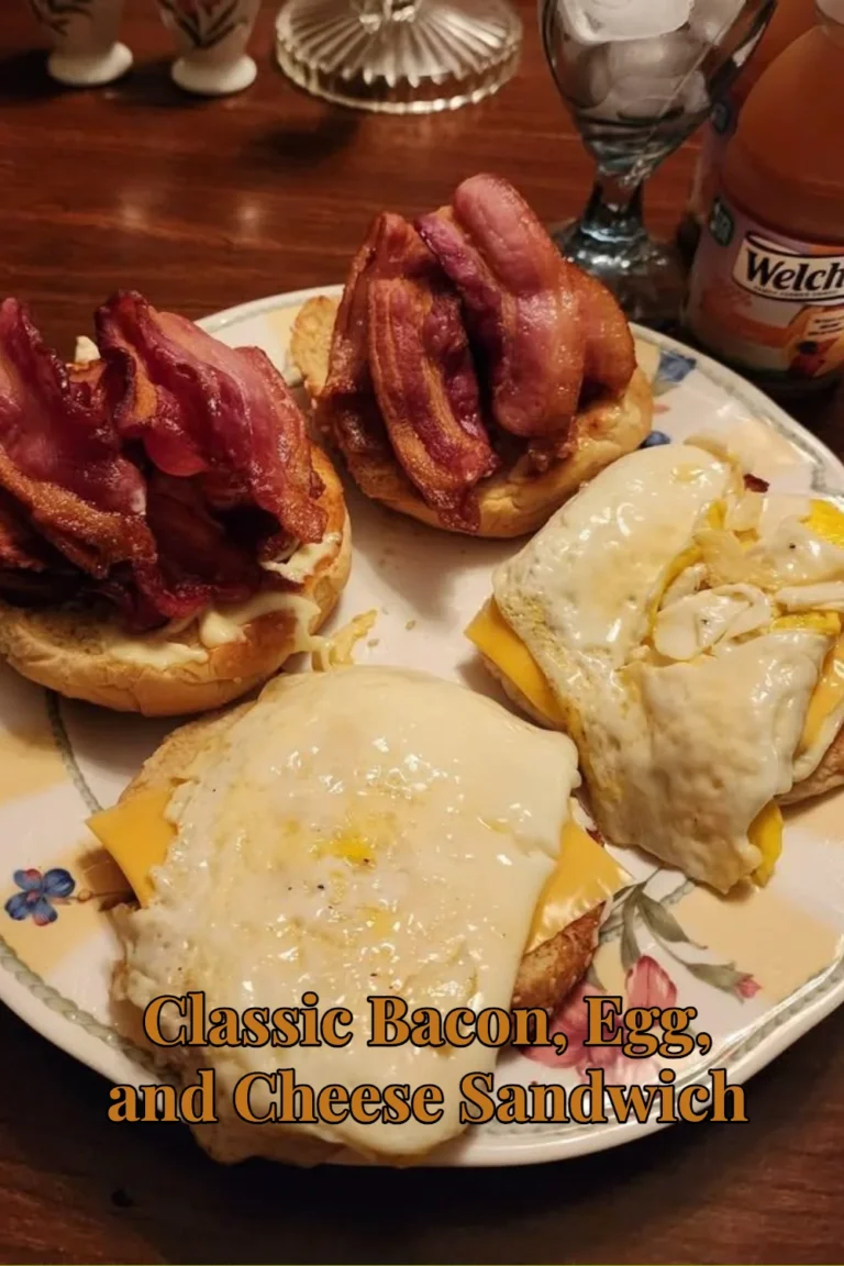 Classic bacon egg cheese sandwich served on a toasted bagel, ready to enjoy.