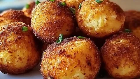 Plate of gluten-free hushpuppies served with dipping sauce