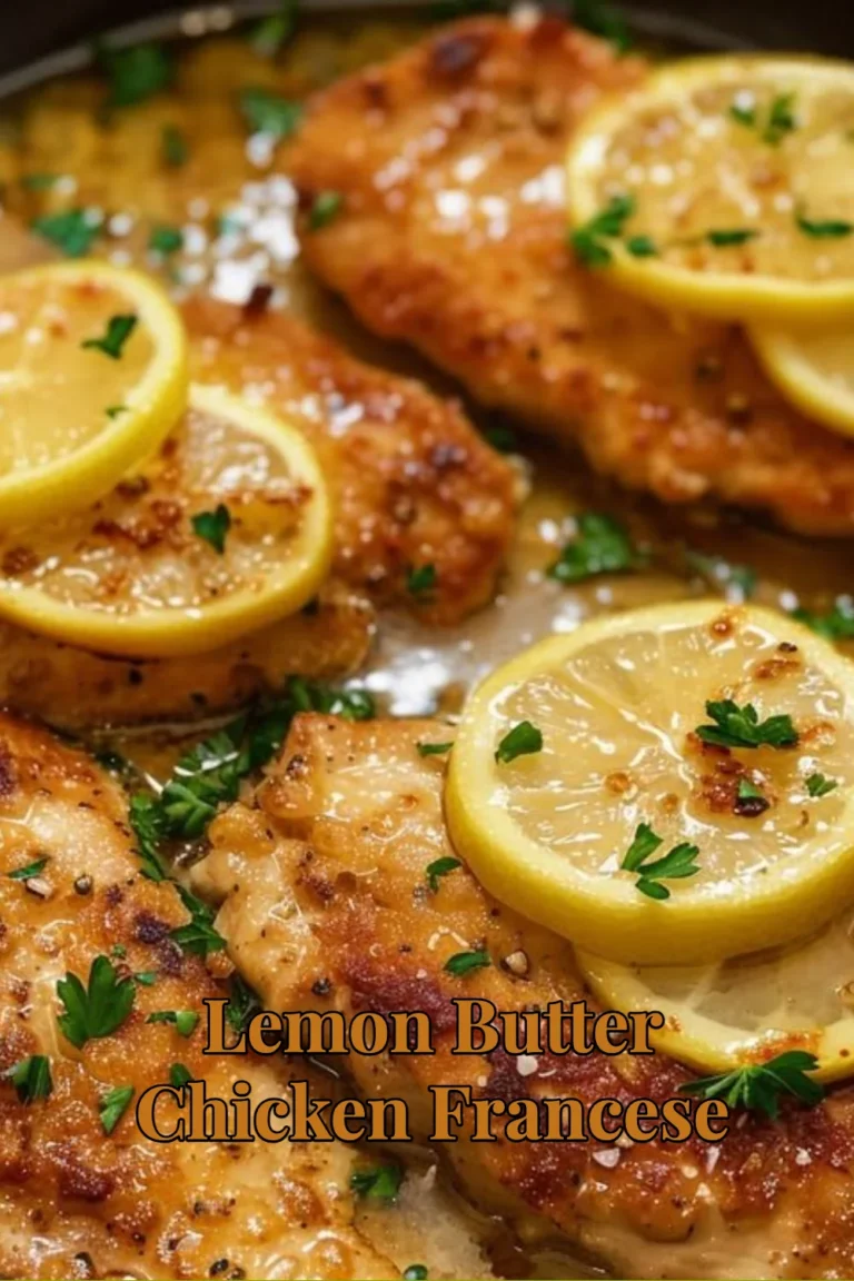 Delicious Lemon Butter Chicken Francese with fresh lemon and herbs