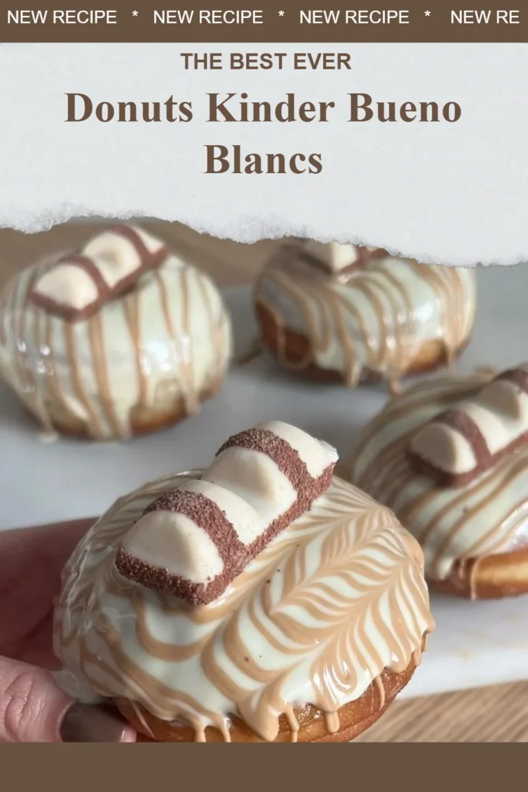 Donuts Kinder Bueno Blancs garnis de crème et enrobés de chocolat