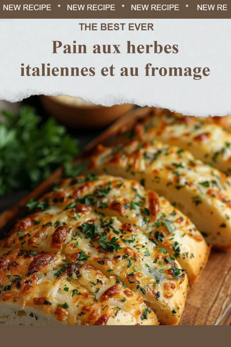 Pain aux herbes italiennes et au fromage, idéal pour l'apéritif
