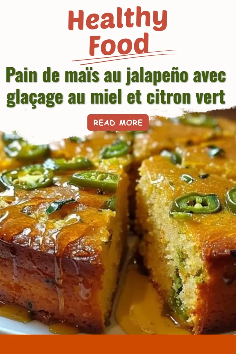 Pain de maïs au jalapeño avec glaçage au miel et citron vert, prêt à déguster.