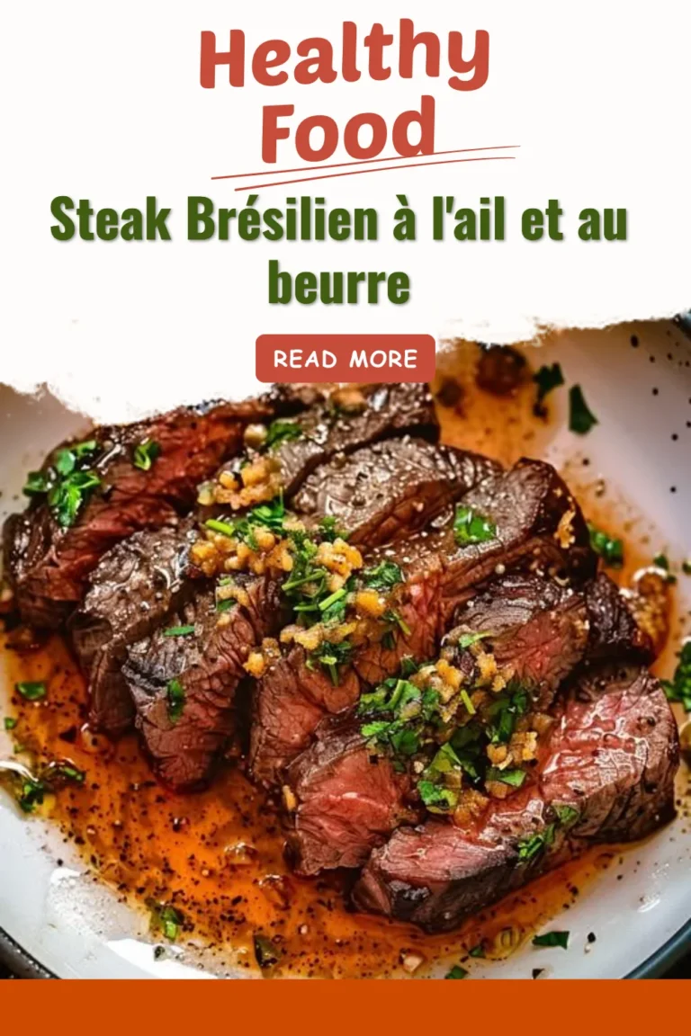 Steak Brésilien à l'ail et au beurre, plat savoureux et gourmet.