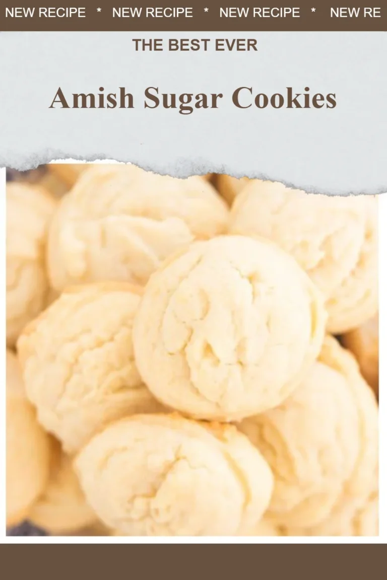 Batch of homemade Amish Sugar Cookies on a rustic wooden table
