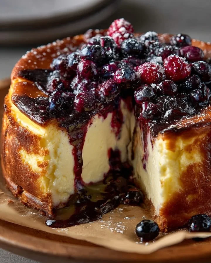 Citrus Berry Burnt Cheesecake