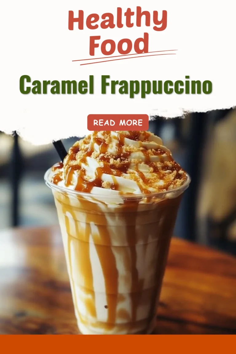 Delicious Caramel Frappuccino topped with whipped cream and caramel drizzle