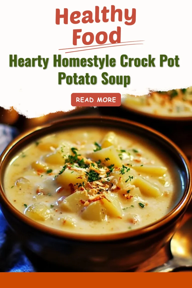 Bowl of hearty homestyle crock pot potato soup with herbs and bacon