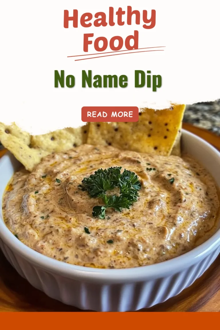 Homemade No Name Dip served with fresh vegetables and chips.