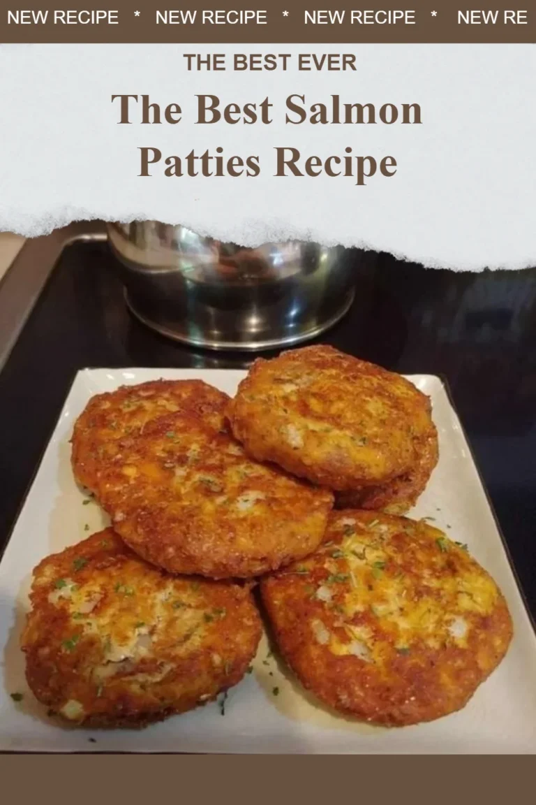 Delectable salmon patties ready to be served with a side of fresh lemon wedges.